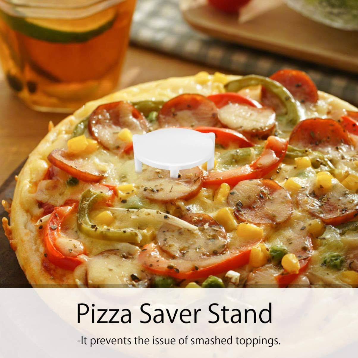 100Pcs Stand White Plastic Pizza Tripod Stack for Restaurant Container Pizza Boxes
