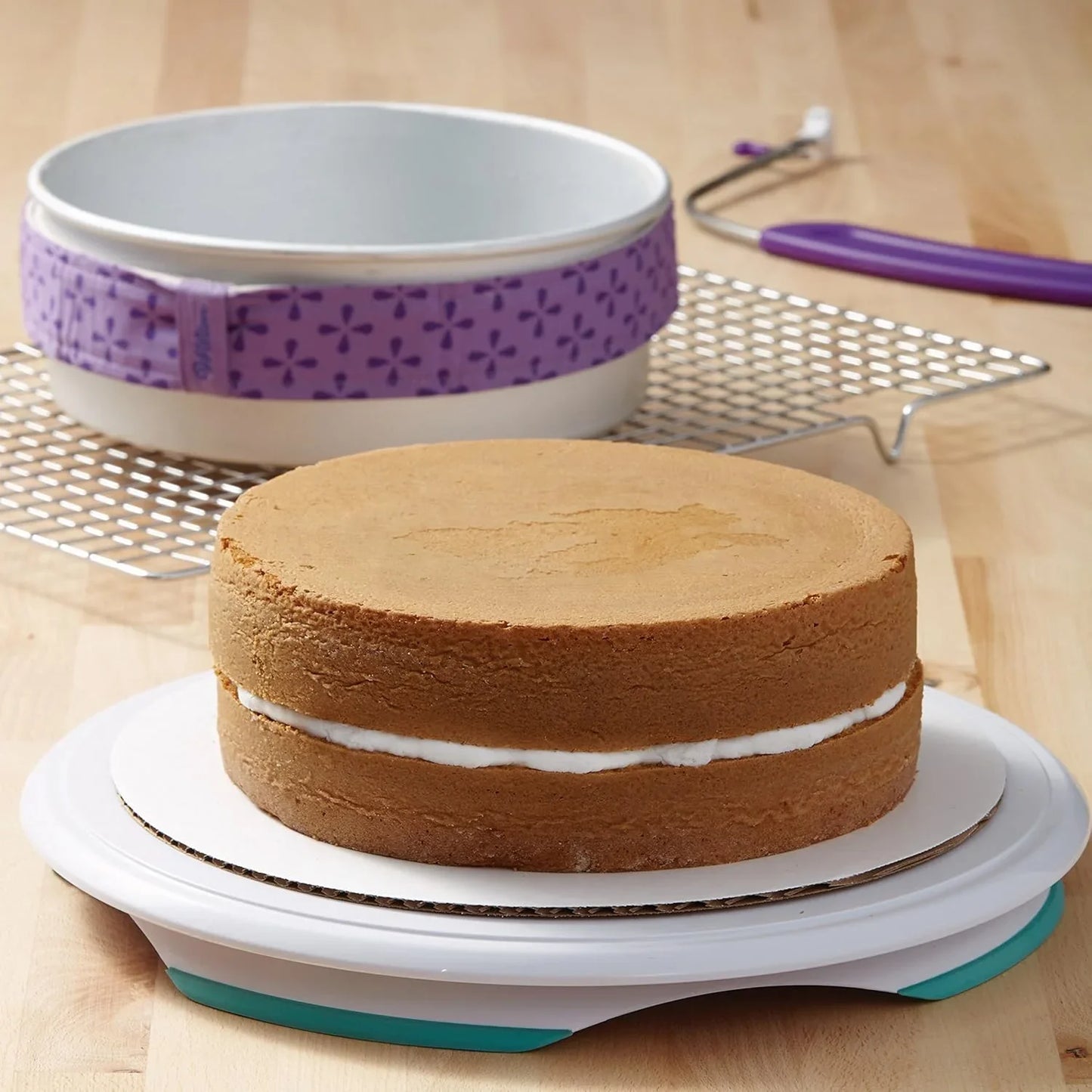 2-Piece 9 X 2 Inch round Cake Baking Pan Set, Even Heating Aluminum Bakeware for Tiered & Layered Cakes, Made without PFAS, Packaging May Vary