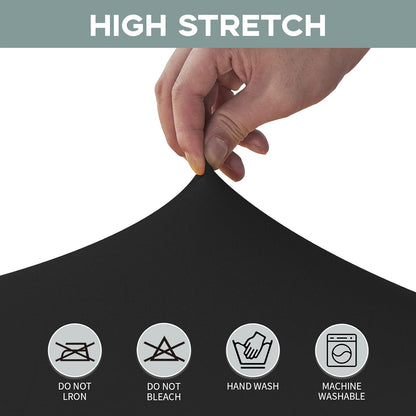 6FT Waterproof Stretch Spandex Table Cover for Rectangular Tables - Elastic Fitted Tablecloth for Folding Tables,Wrinkle Resistant Table Cloth for Parties, Weddings, Banquets & Events (Black)