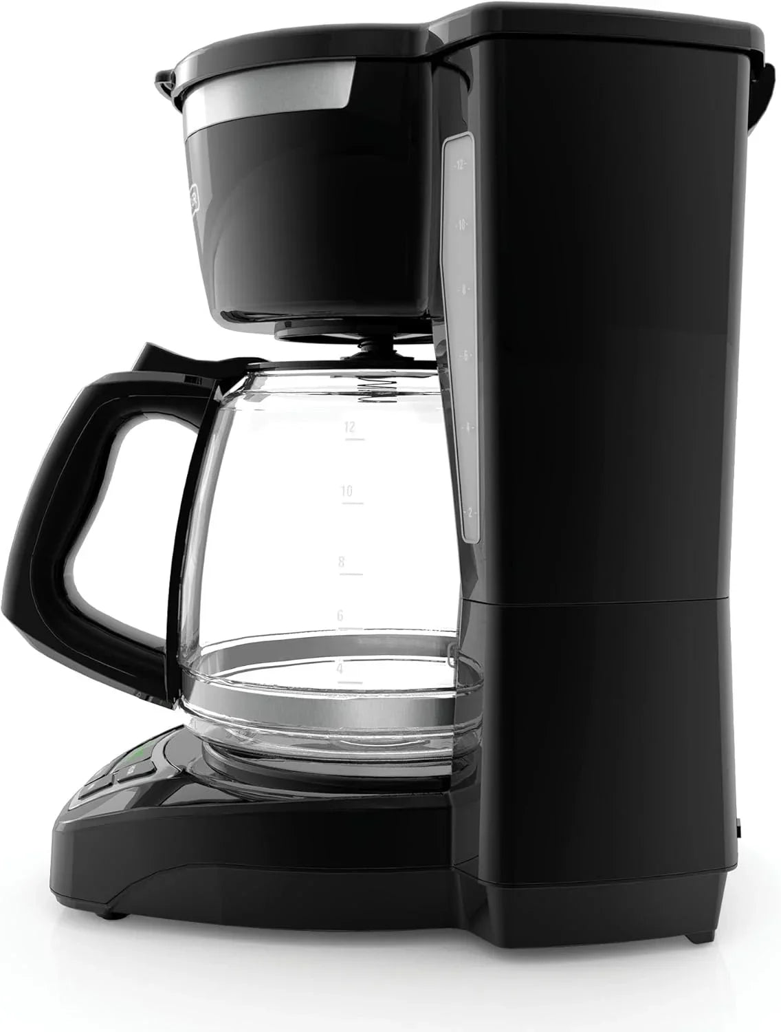 12-Cup Digital Coffee Maker, Programmable, Washable Basket Filter, Sneak-A-Cup, Auto Brew, Water Window, Keep Hot Plate, Black