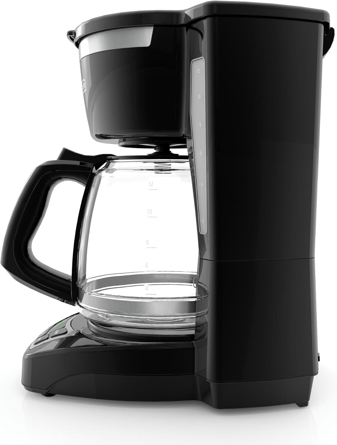 12-Cup Digital Coffee Maker, Programmable, Washable Basket Filter, Sneak-A-Cup, Auto Brew, Water Window, Keep Hot Plate, Black