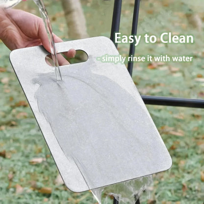 Easy to clean cutting board rinsed with water, ideal for kitchen tools and everyday cooking