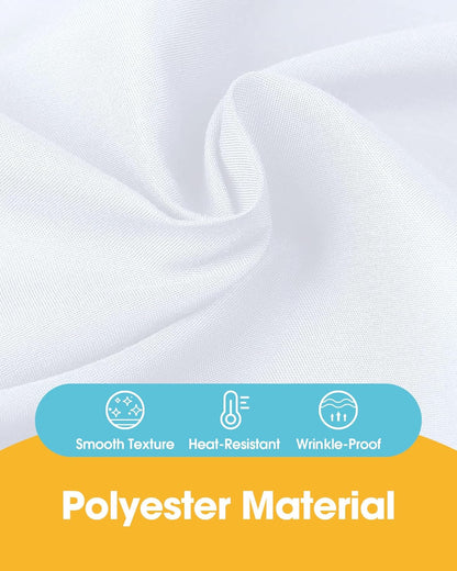 White Rectangle Table Cloth - 6 Pack, 60" X 84" Washable Polyester Tablecloth for 5FT Tables, Wrinkle-Resistant Table Cover for Weddings & Parties
