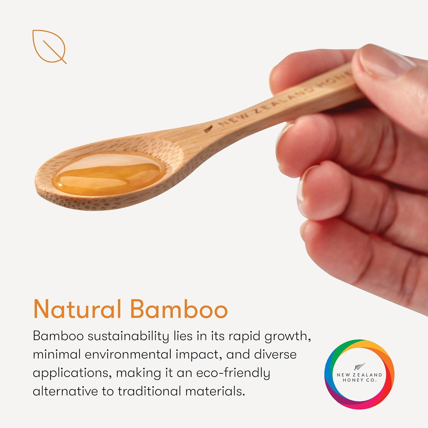 . Manuka Honey Bamboo Spoon 4.7" (12Cm)