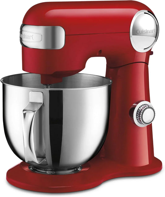 Stand Mixer, 12 Speed, 5.5 Quart Stainless Steel Bowl, Chef’S Whisk, Mixing Paddle, Dough Hook, Splash Guard W/ Pour Spout, Ruby Red, SM-50R, Manual
