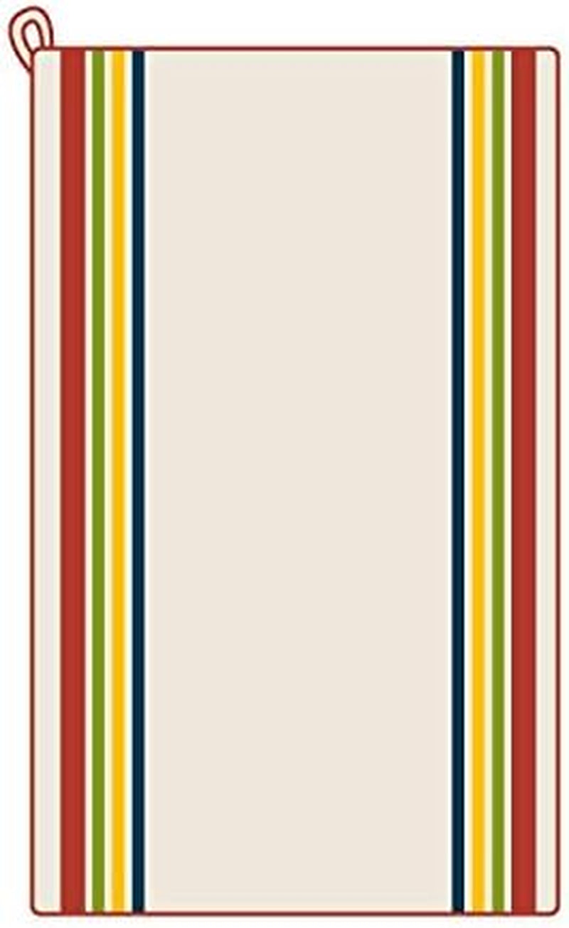 18-Inch by 28-Inch Package of 3 Vintage Dish Towels,Cotton, Multi Striped, Multistripe