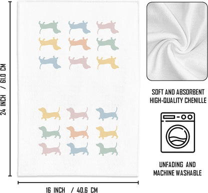 Wiener Dog Kitchen Hand Towels - Dachshund Tea Towels, Decor and Gifts for Women, Dog Mom - 1624 Inches
