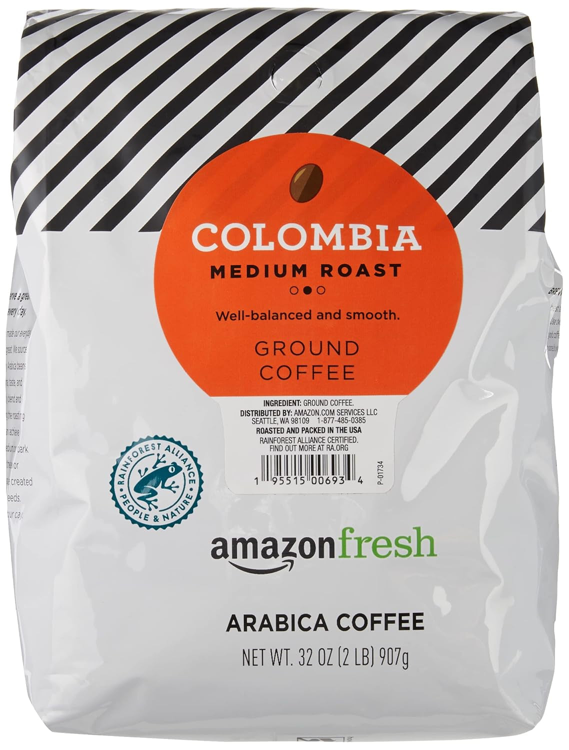 , Colombia Ground Coffee, Medium Roast, 32 Oz