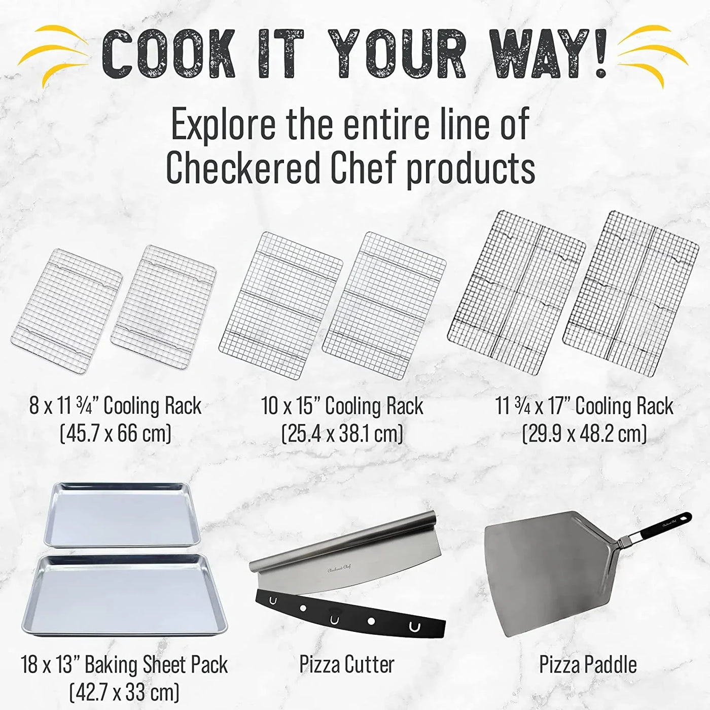 Cooling Rack for Cooking and Baking - 8” X 11 ¾" Set of 2 Stainless Steel, Oven Safe Grid Wire Cookie Cooling Racks