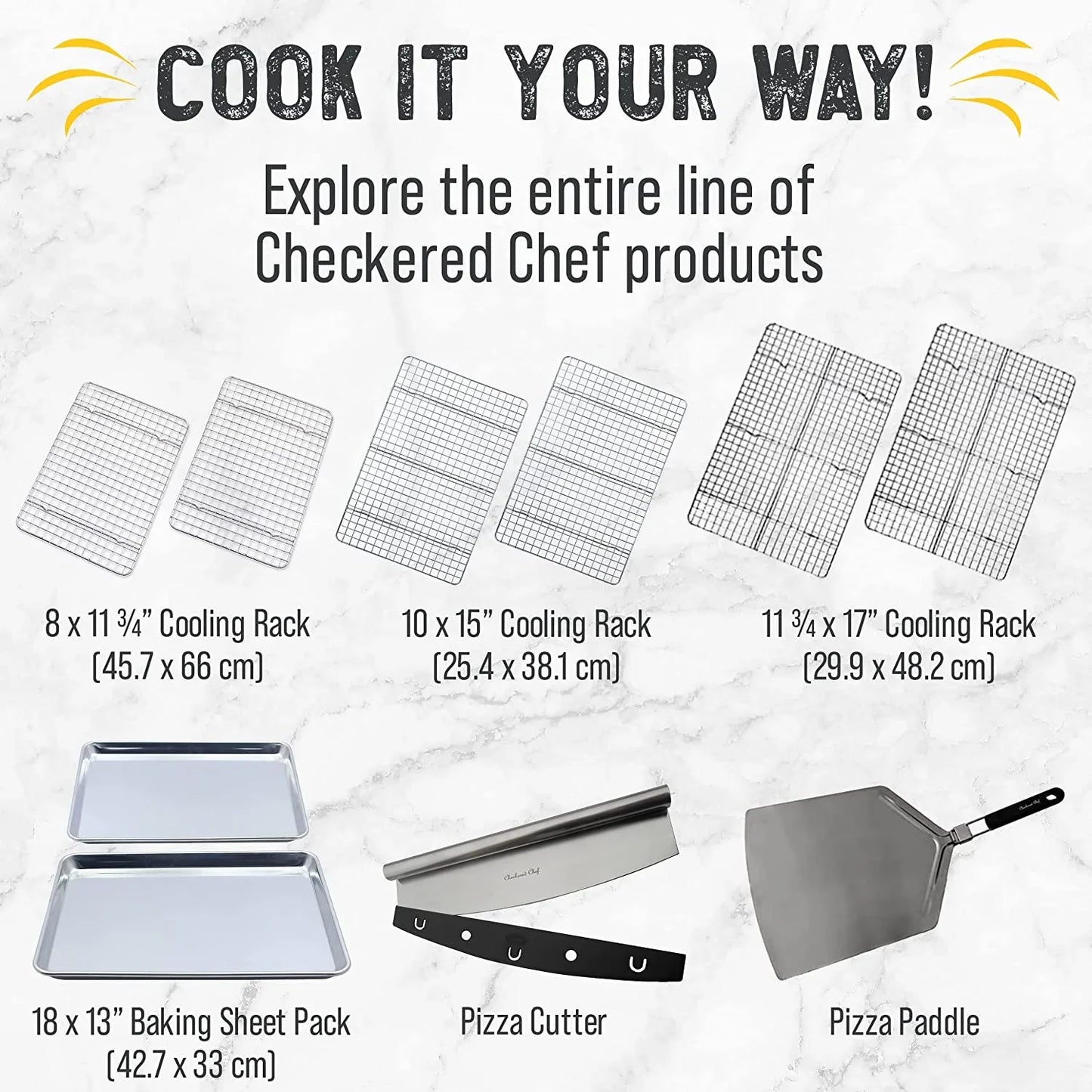 Cooling Rack for Cooking and Baking - 8” X 11 ¾" Set of 2 Stainless Steel, Oven Safe Grid Wire Cookie Cooling Racks