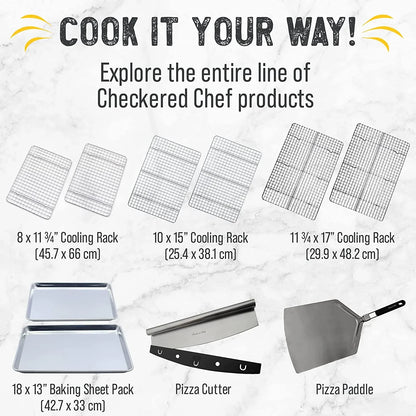 Cooling Rack for Cooking and Baking - 8” X 11 ¾" Set of 2 Stainless Steel, Oven Safe Grid Wire Cookie Cooling Racks