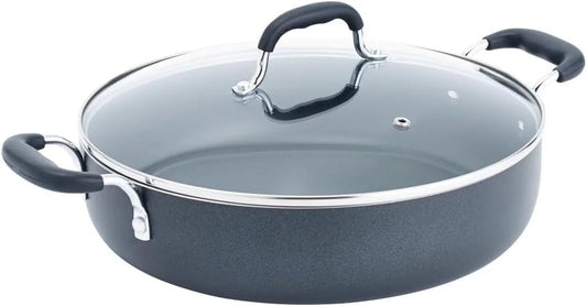 B36282 Nonstick Deep Covered Everyday Pan with Ergonomic Stay-Cool Handles Cookware, 12-Inch, Black