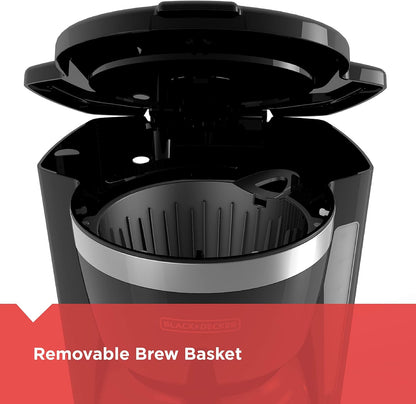 12-Cup Digital Coffee Maker, Programmable, Washable Basket Filter, Sneak-A-Cup, Auto Brew, Water Window, Keep Hot Plate, Black