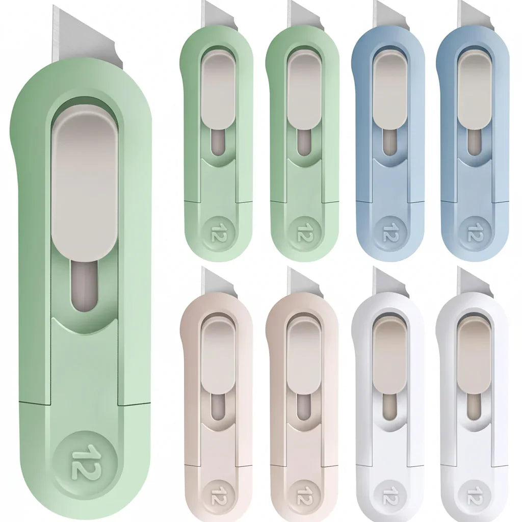 8 Pack Box Cutter, Box Cutter Retractable Letter Opener, Cute Utility Knife Exacto Knife for School, Razor Knife for Crafts, Paper, Packages, Small Box Cutters Bulk for Women Girls
