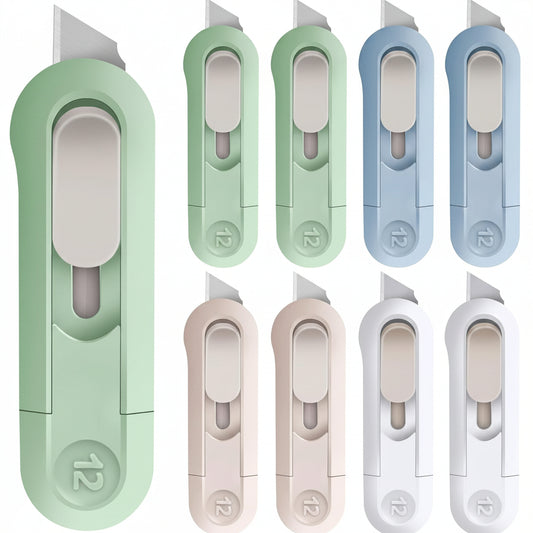 8 Pack Box Cutter, Box Cutter Retractable Letter Opener, Cute Utility Knife Exacto Knife for School, Razor Knife for Crafts, Paper, Packages, Small Box Cutters Bulk for Women Girls