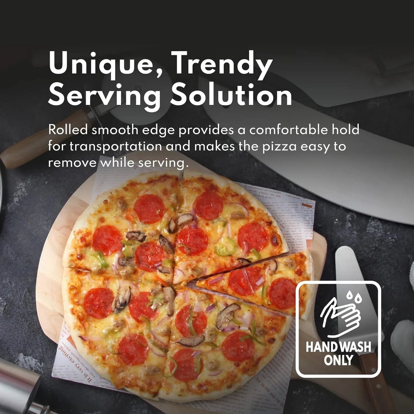 536594 Restaurant-Grade Aluminum Pizza Pan, Baking Tray, Coupe Style, 18-Inch