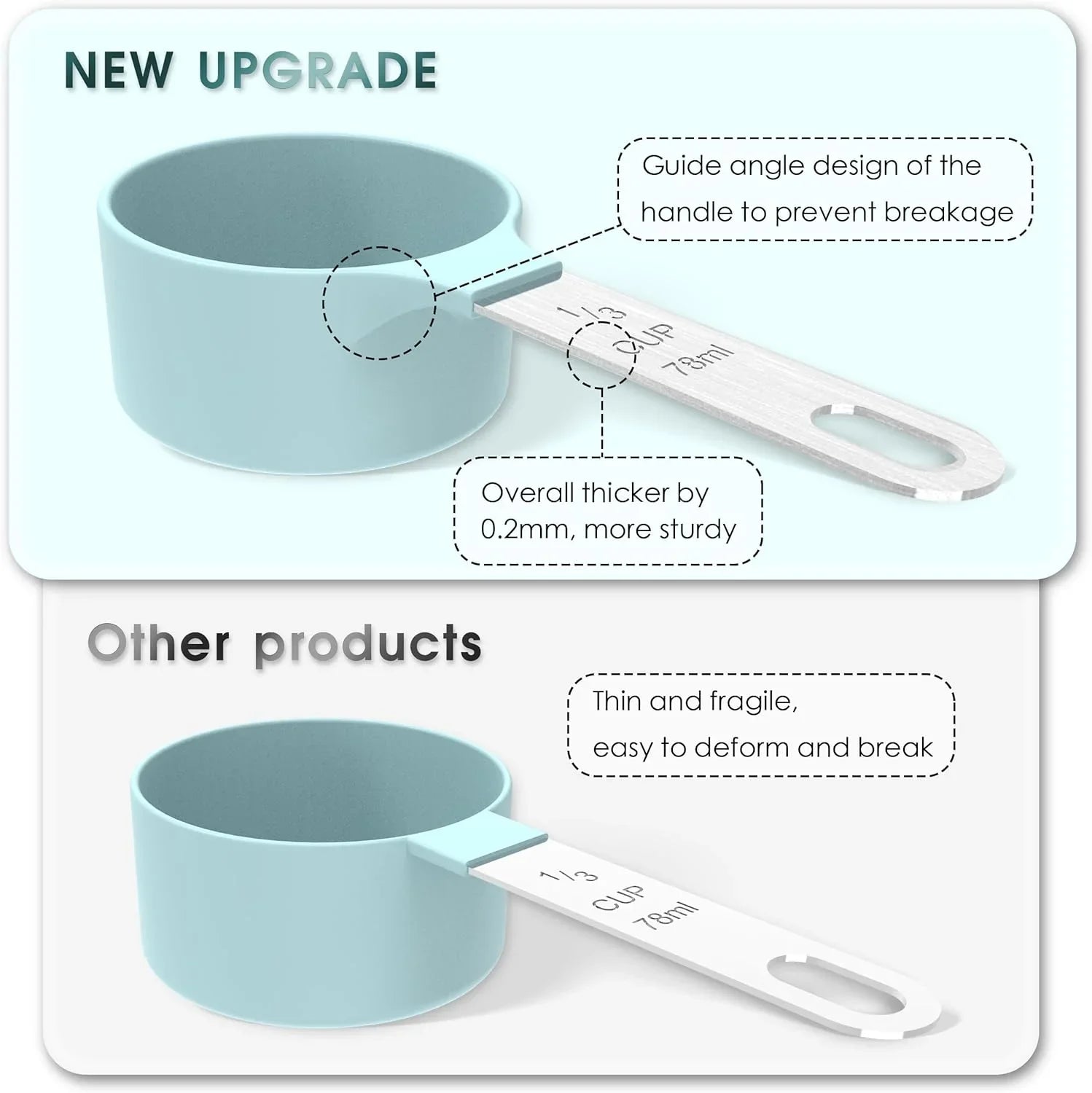 Measuring Cups & Spoons Set, Stackable Cups and Spoons, Nesting Measure Cups with Stainless Steel Handle, Kitchen Gadgets for Cooking & Baking (Black)