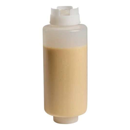 32Oz. FIFO Inverted Plastic Squeeze Bottle with Refill and Dispensing Lids - First in First Out - Perfect for Restaurants Catering and Food Trucks - 1Ct Box