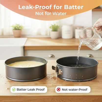 Non-Stick 9 Inch Springform Pan - Spring Form Pan for Cheesecake with Removable Bottom, Bonus Icing Spatula with 10 Pcs Parchment Paper & Recipe E-Book - Ideal for Baking Cakes, Pizzas, & More!
