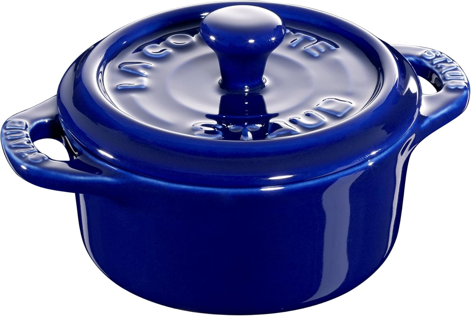 Ceramic Dutch Oven 3-Piece Mini round Cocotte, Dark Blue