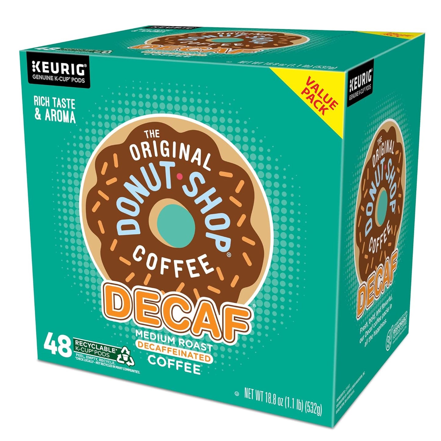 Decaf Keurig Single-Serve K-Cup Pods, Medium Roast Coffee, 48 Count