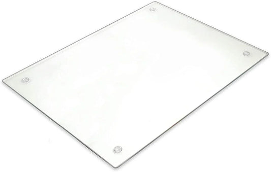 Tempered Glass Cutting Board – Long Lasting Clear Glass – Scratch Resistant, Heat Resistant, Shatter Resistant, Dishwasher Safe. (Large 12X16)