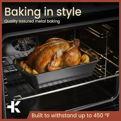 Bakken- Swiss Loaf Pan Set 4-Piece - Deluxe Nonstick Carbon Steel Bakeware for Perfect Bread and Cakes – Dishwasher Safe, Premium Pans for Home Baking