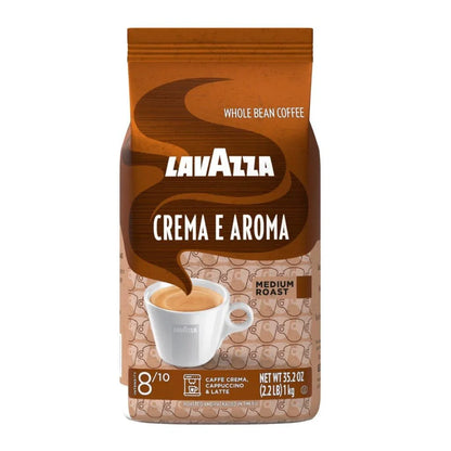 Crema E Aroma Whole Bean Coffee Blend, 2.2-Pound Bag , Balanced Medium Roast with an Intense, Earthy Flavor and Long Lasting Crema, Non-Gmo