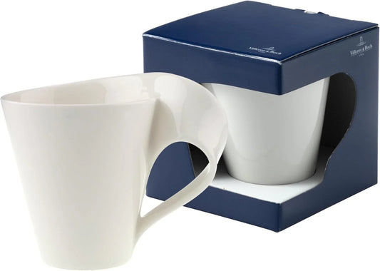 Newwave Caffe Collection Coffee Mug, Premium Porcelain, Made in Germany, 10 Oz Capacity, White