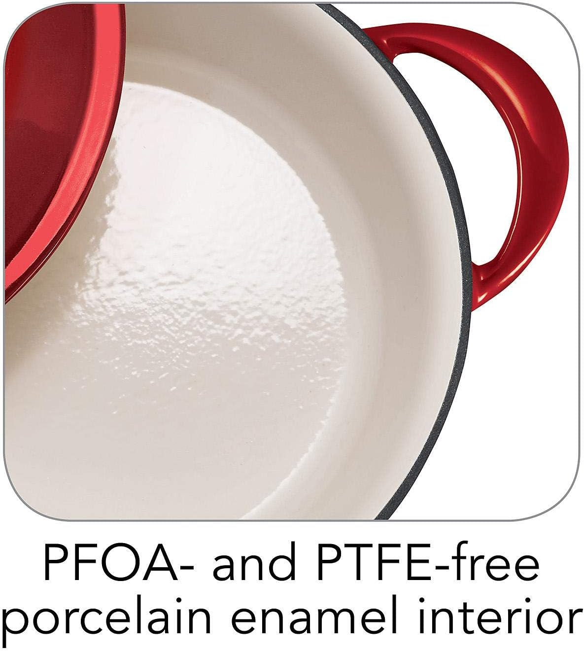 Enameled Cast Iron 7-Qt. Covered round Dutch Oven - Red