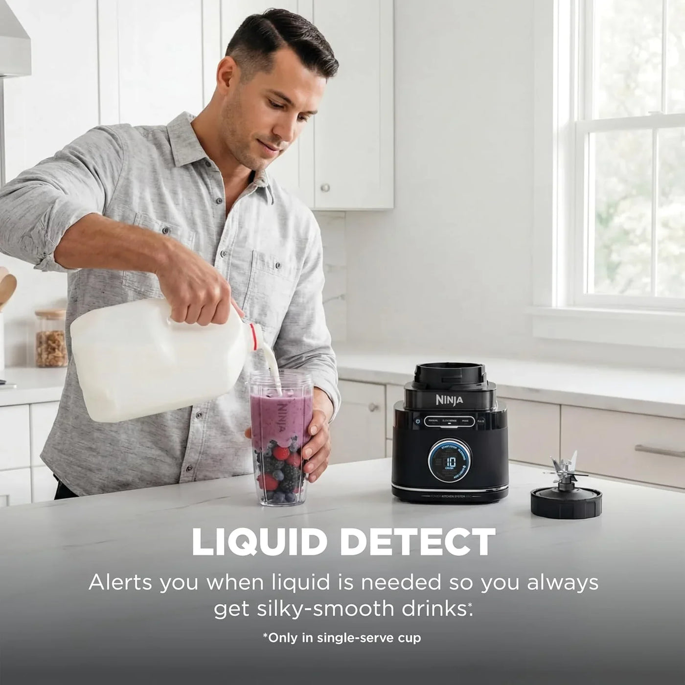 Kitchen System | All-In-One Food Processor & Blender | 8-Cup Bowl & (1) 24 Oz. To-Go Cup Blendsense Tech | for Smoothies, Cookie Dough, Salsas, Cole Slaw & More | 1800 Peak Watt | Black | TB401