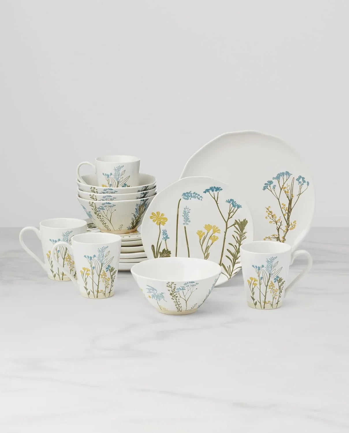 897830 Wildflowers 16-Piece Dinnerware Set, Service for 4