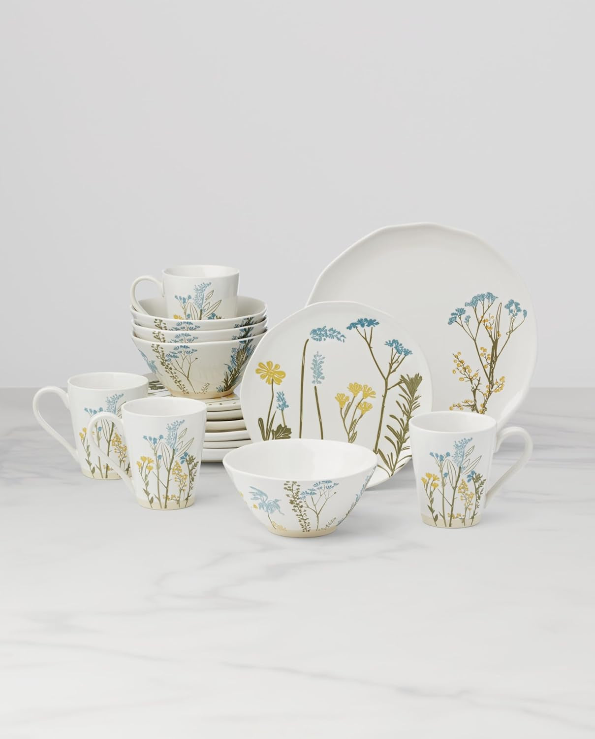 897830 Wildflowers 16-Piece Dinnerware Set, Service for 4