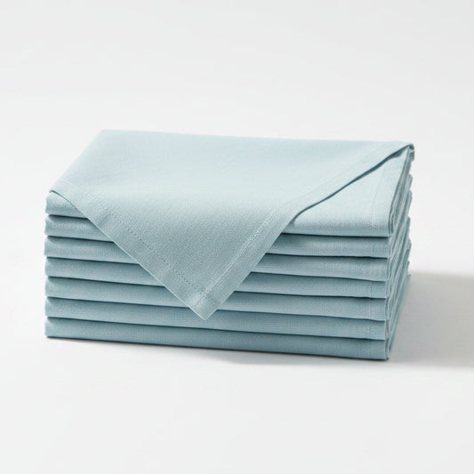 Easter Cloth Napkins - Set of 8 Soft 100% Cotton Napkins - Reusable Lunch Brunch Dinner Napkins - Spring Summer Table Decor - Machine Washable - 17 X 17 Inches - Serenity Blue