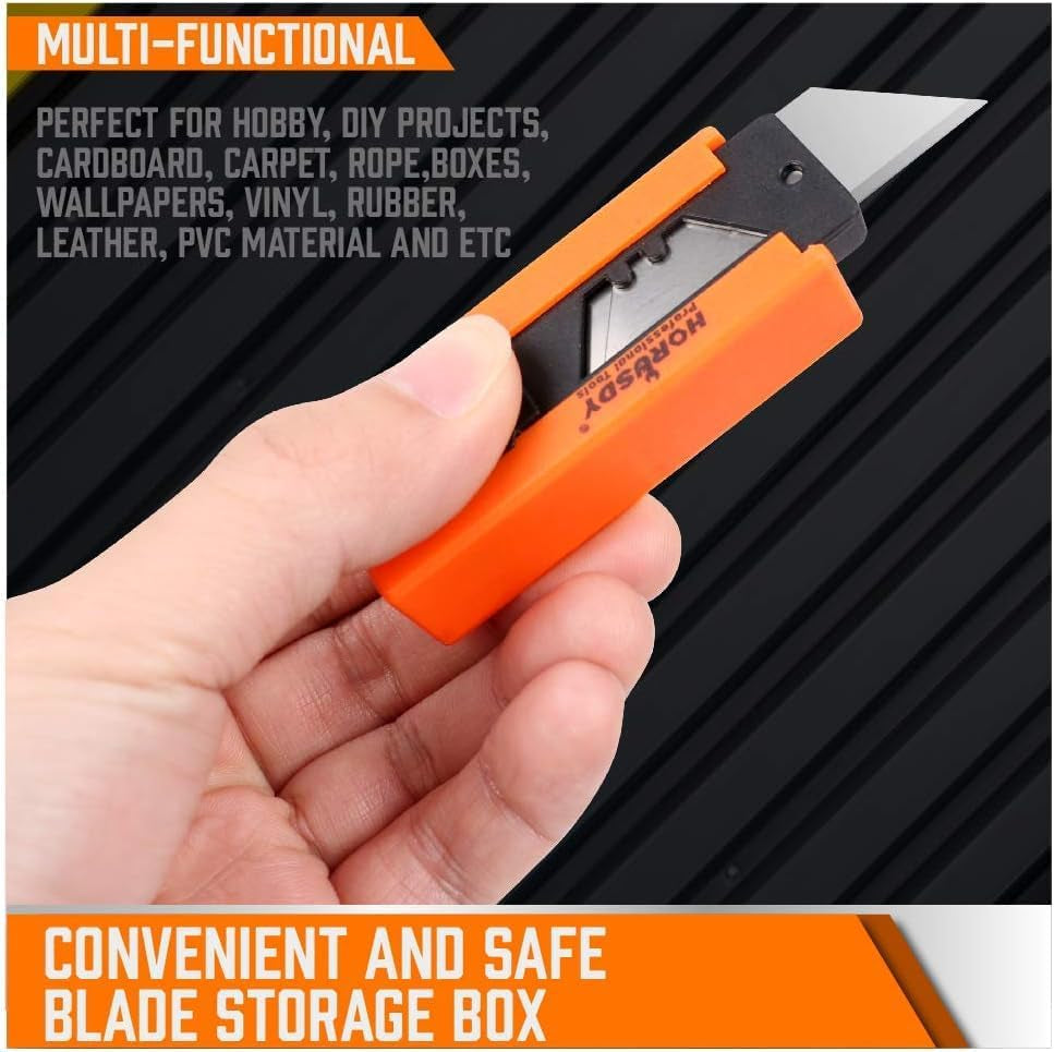 4-Pack Box Cutter Utility Knife, Heavy Duty Aluminum Shell Retractable Box Cutter for Cardboard, Boxes and Cartons, Extra 10 Blades