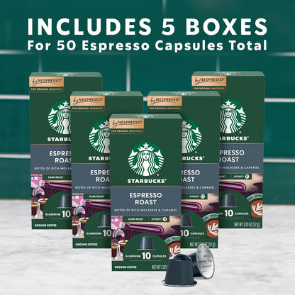 by Nespresso Original Line Dark Roast Espresso, 50-Count Espresso Pods