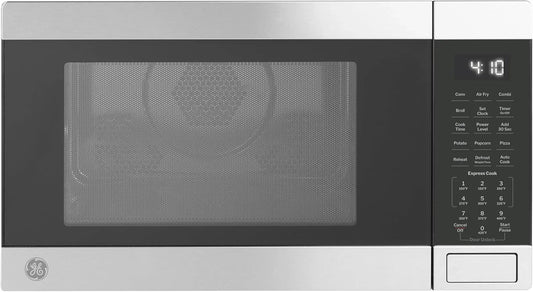 4-In-1 Countertop Microwave Oven, 1.0 Cu Ft, 1050W Convection Microwave with Air Fry & Broil, Compact and Quiet, Stainless Steel, Ideal for Apartments, Dorms & Offices, GCST10A1WSS