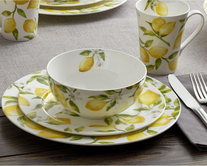 Lemons 16-Piece Dinnerware Set, Service for 4, Multicolor
