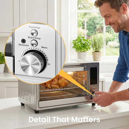29.6QT Air Fryer Toaster Oven Combo with Smart Probe, 12-In-1 Countertop Convection Oven, 450°F, Stainless Steel