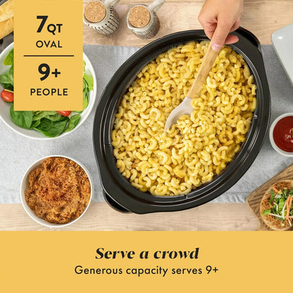7 Quart Oval Manual Slow Cooker, Stainless Steel (SCV700-S-BR), Versatile Cookware for Large Families or Entertaining