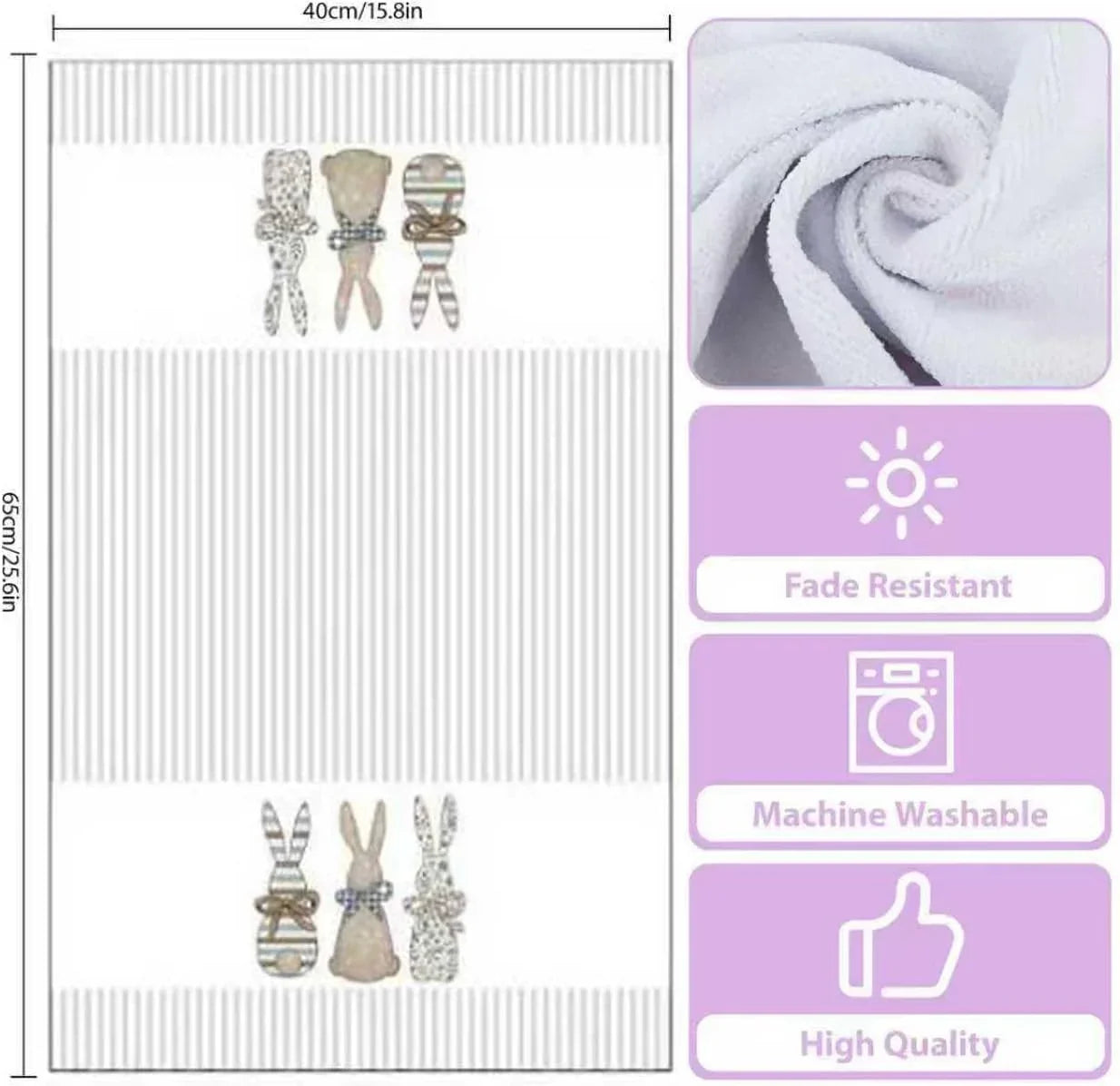 2 Pack Easter Kitchen Towels Dish Towels, 16 Inch X 26 Inch, Lint Free, Spring Decoration Hand Towels for Home 2