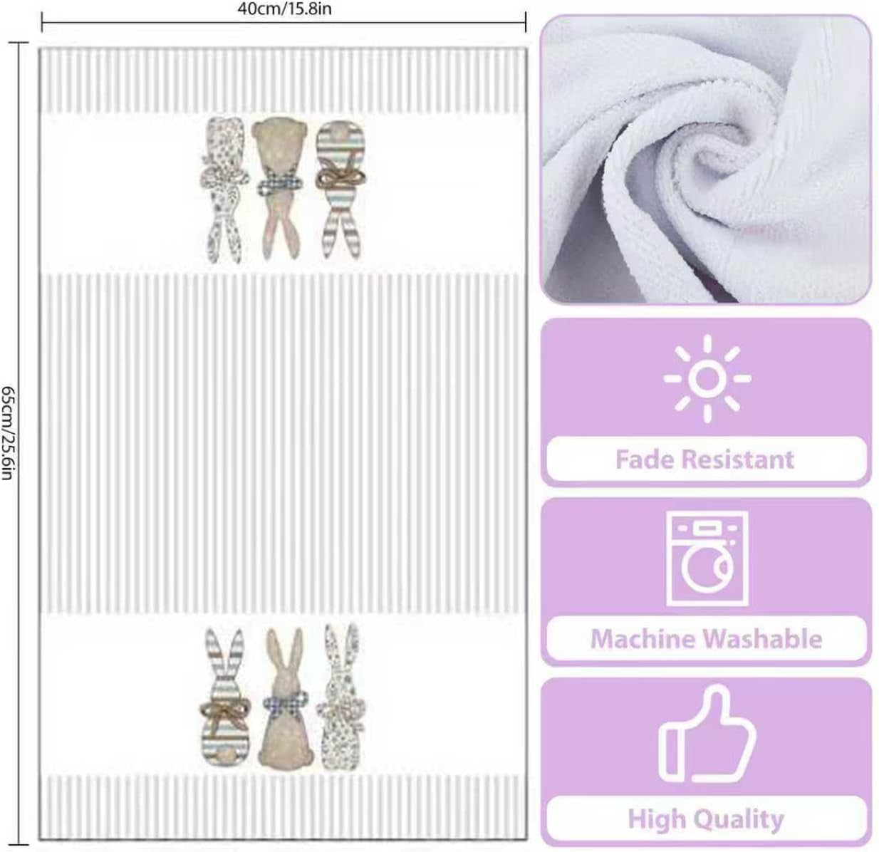 2 Pack Easter Kitchen Towels Dish Towels, 16 Inch X 26 Inch, Lint Free, Spring Decoration Hand Towels for Home 2