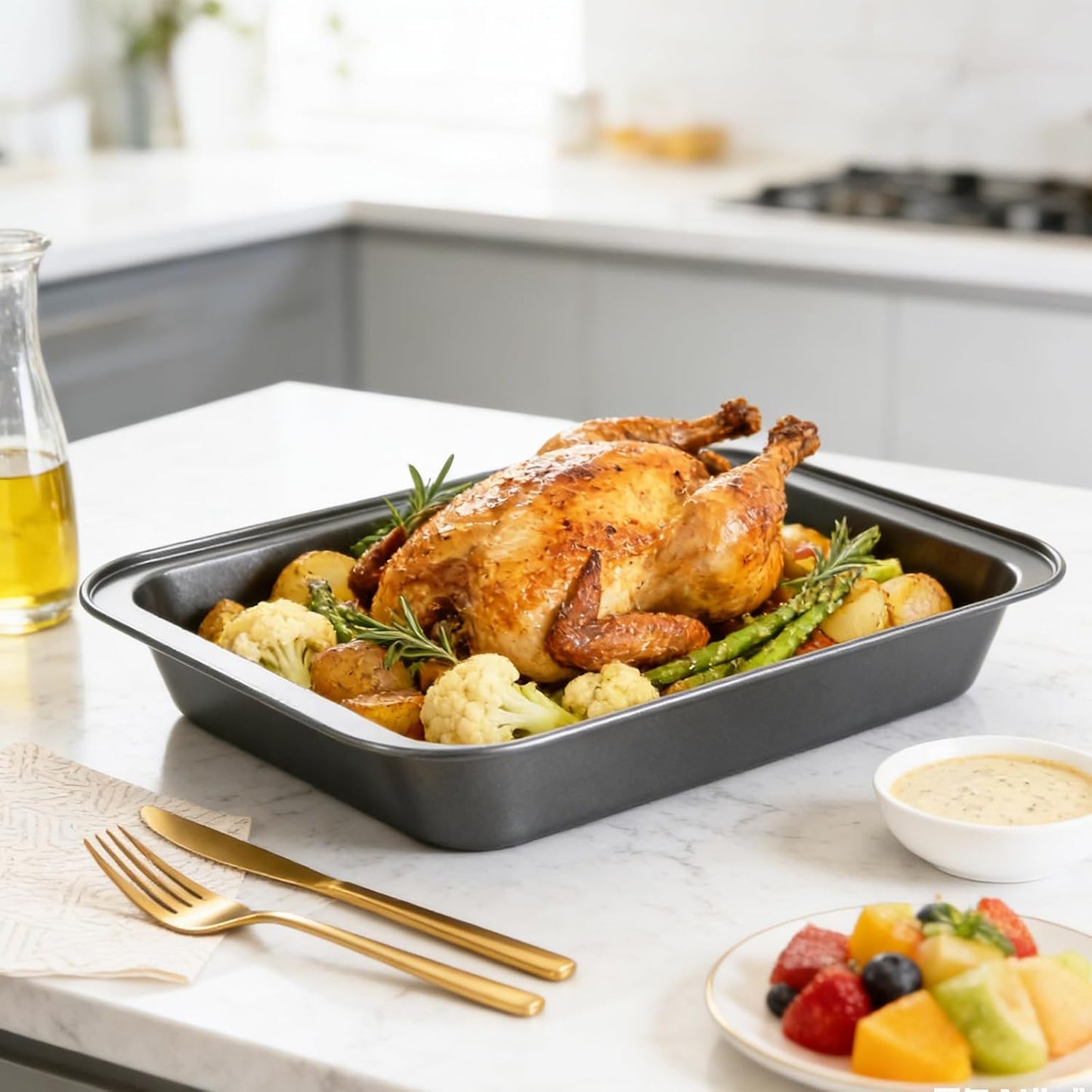 4PCS 9X13 Baking Pan 2 Inch Deep Carbon Steel Deep Baking Pan, Large Rectangular Cake Pan for Roasting and Baking, Multi-Purpose Rectangle Cake Pans for Family Batch Cooking