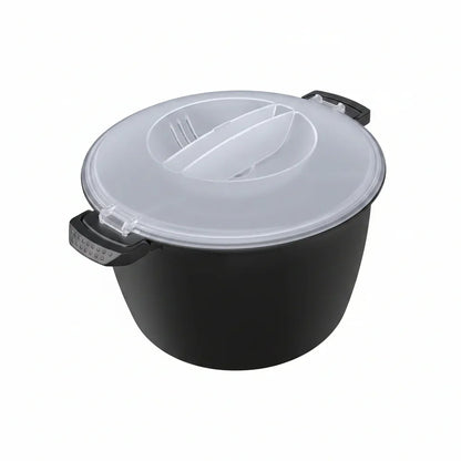 Professional Large Micro Cookware 3 Quart, Microwave Rice Cooker, Microwave Steamer for Vegetables, Safe as Mixing and Serving Bowls, Food Storage Container, Cooker for Microwave- BPA Free, Dishwasher Safe