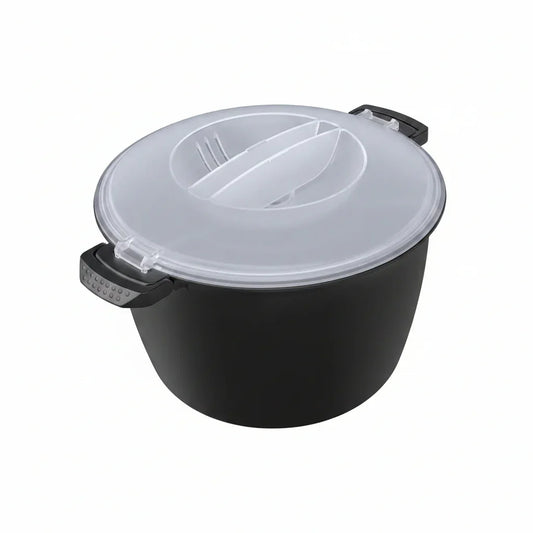 Professional Large Micro Cookware 3 Quart, Microwave Rice Cooker, Microwave Steamer for Vegetables, Safe as Mixing and Serving Bowls, Food Storage Container, Cooker for Microwave- BPA Free, Dishwasher Safe