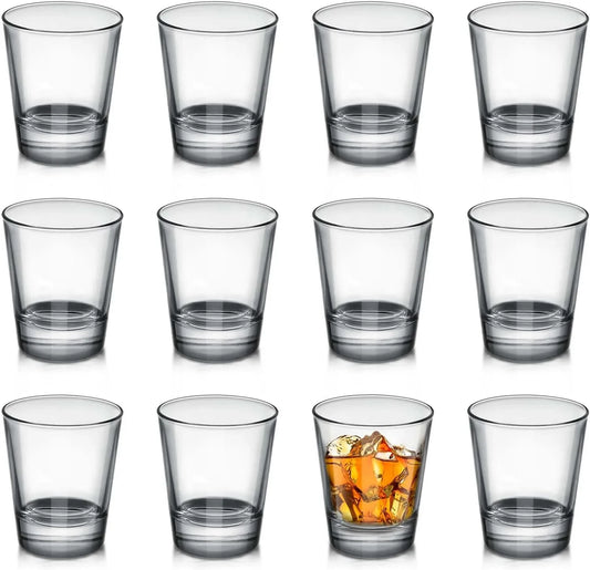 12 Pack Shot Glasses, 1.5 Oz Clear Shot Glass Cups Set with Heavy Base for Bar Restaurants Home