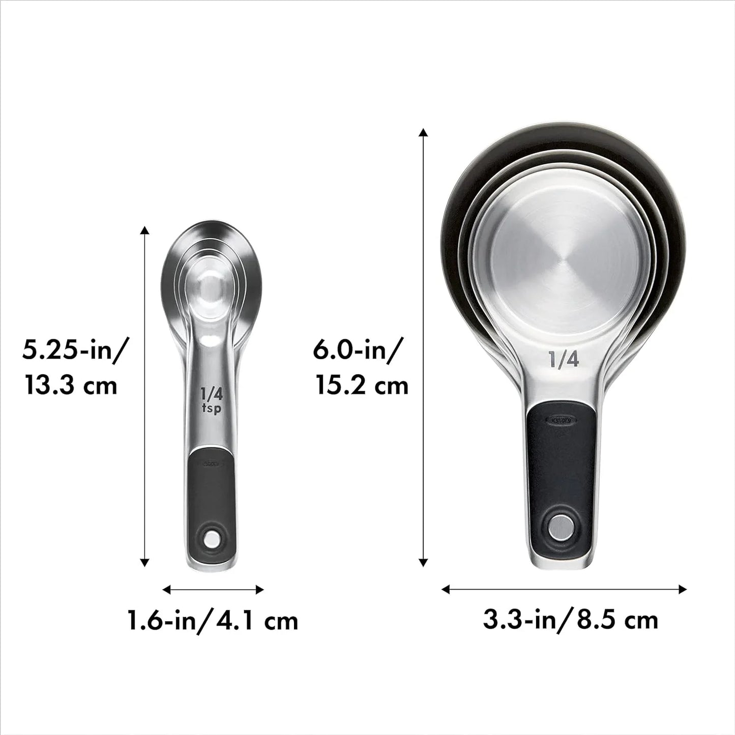 Good Grips 8 Piece Stainless Steel Measuring Cups and Spoons Set