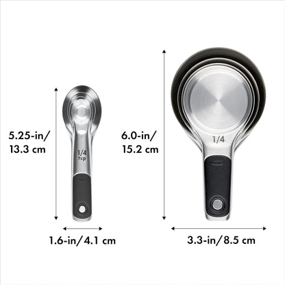 Good Grips 8 Piece Stainless Steel Measuring Cups and Spoons Set