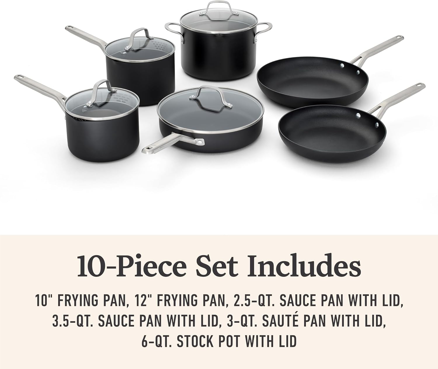 ® Hard-Anodized Nonstick 10-Piece Cookware Set