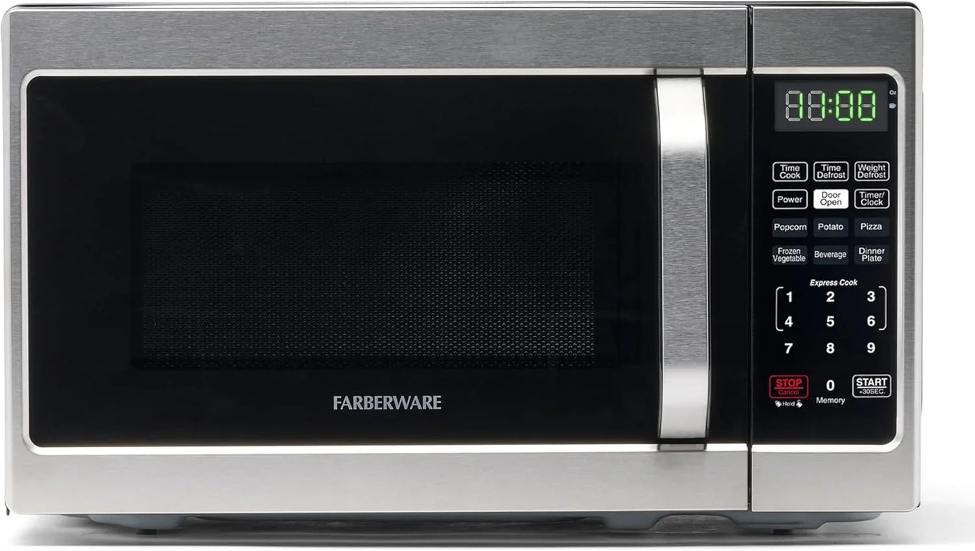 0.7 Cu. Ft. Countertop Microwave Oven – 700 Watts Power, Auto Cook Settings, Defrost, Easy Clean and Child Safety Lock - Stainless